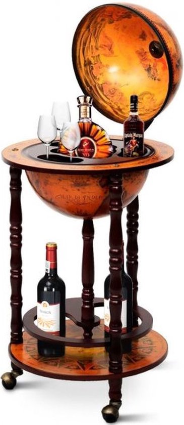 Costway - Porte-bouteilles - Globe bar - Porte-bouteilles - Globe bar - ⌀ 45 cm - Marron