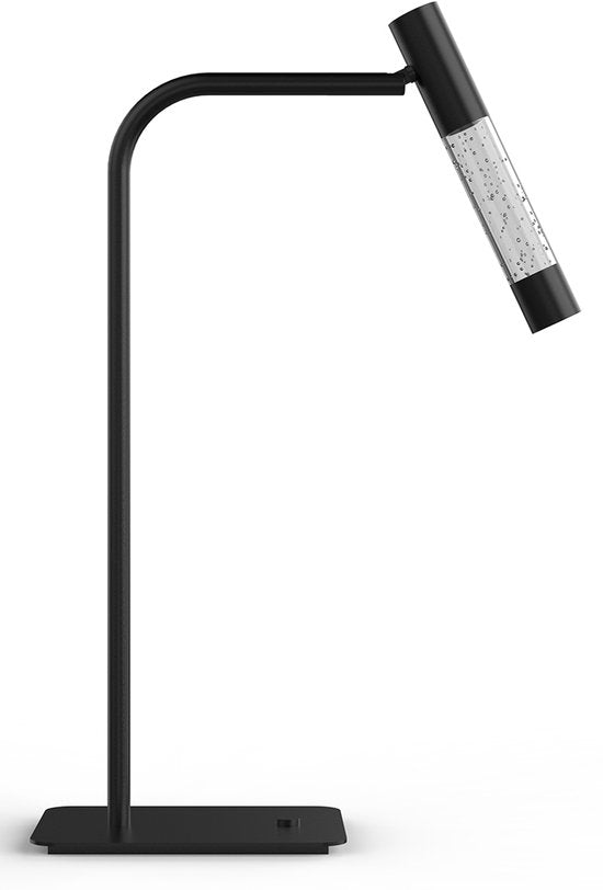 Lampe de table Alisio 4593ZW noire avec verre soufflé à la main, intensité réglable, hauteur 47 cm, luminaire design Steinhauer