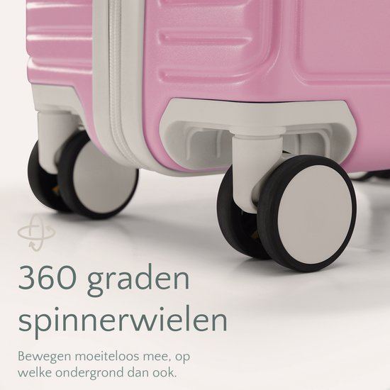 Skycases City Walker - Ensemble de valises 3 pièces | Léger et durable | 20, 24 et 28 pouces | Roues pivotantes à 360° | Verrouillage TSA | Housses de protection incluses - Rose