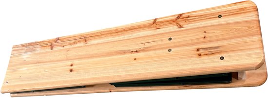 Ensemble de table de brasserie AXI Toon - Table pliante et 2 bancs – 220 cm – Structure en acier et bois – Avec embouts en caoutchouc – Table de pique-nique d'extérieur
