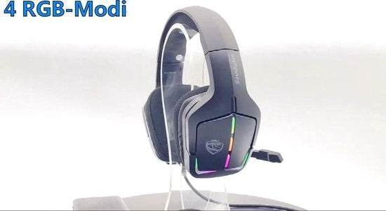 Casque gaming SoulBytes S12 RGB avec microphone stéréo - Multiplateforme -Noir
