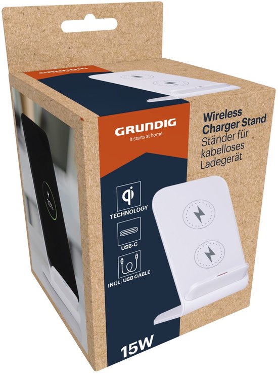 Support de recharge sans fil Grundig - Recharge rapide 15 W - Technologie Qi
