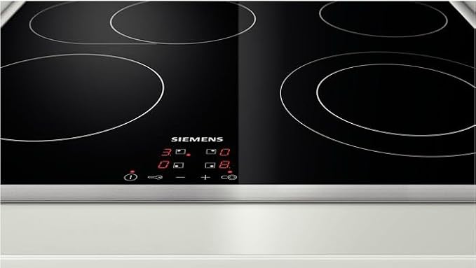 Plaque de cuisson vitrocéramique Siemens ET645HN17E – 4 zones – Zone de rôtissage – 7 500 W – 56 cm (encastrable)