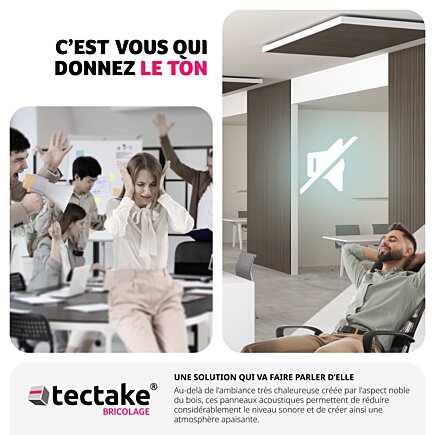 Lot de 2 panneaux acoustiques - tectake - Panneau absorbant le son, Réduction du bruit - 120x60x2,1cm