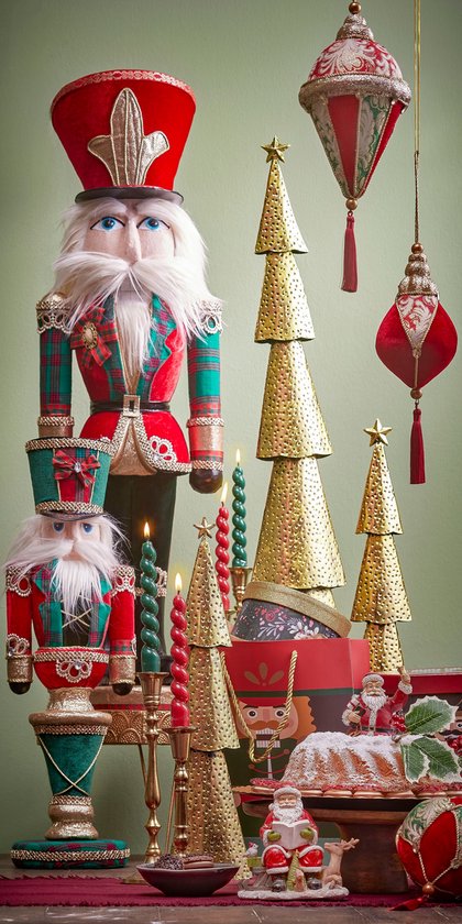 Sapin de Noël de la Maison des Saisons - L15 x L8 x H68 cm - Métal - Or