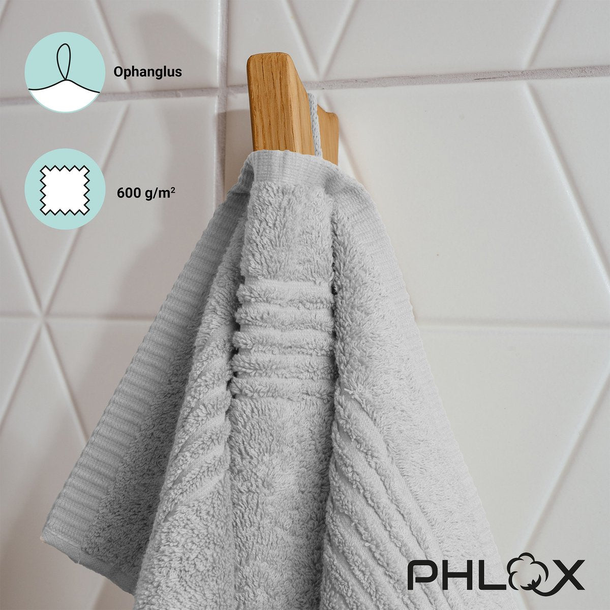 PHLOX Supreme Towels 50x100 cm - Lot de 6 - Serviettes en coton épais gris clair
