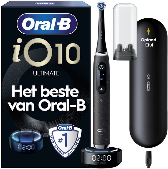 Brosse à dents électrique Oral-B iO 10 - Noir - avec étui de chargement et porte-brosse de rechange