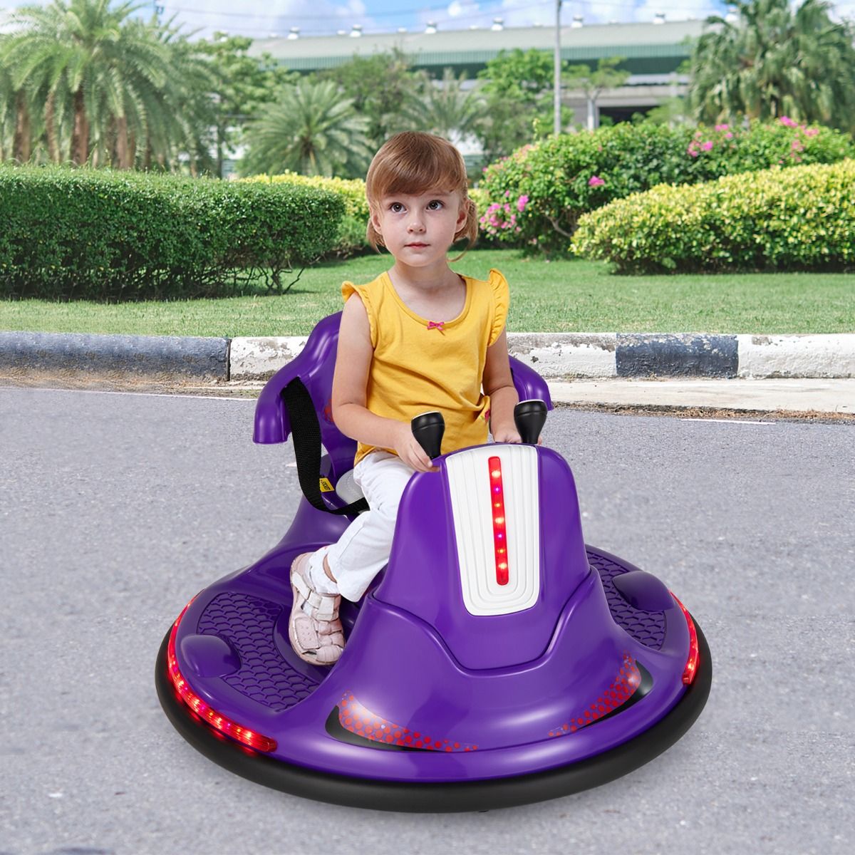 Voiture électrique « Coast » pour enfants - Batterie 6 V - Deux manettes - Rotation à 360° - Bleu