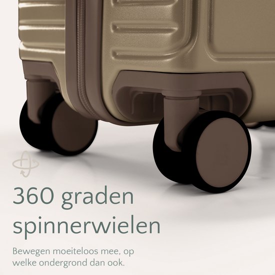 Skycases City Walker - Grande valise de voyage 94L - Légère et résistante - Roues pivotantes à 360° - Serrure TSA originale - Housse de protection et pochette humide incluses - 76 x 52 x 29 cm - Champagne