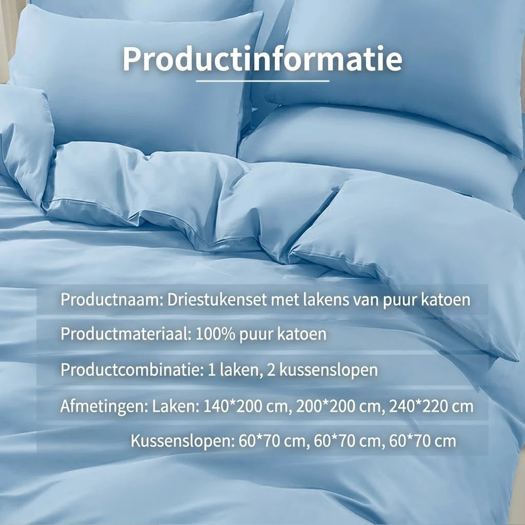 Ensemble de housse de couette Ochama en coton - 200 × 200 cm - bleu