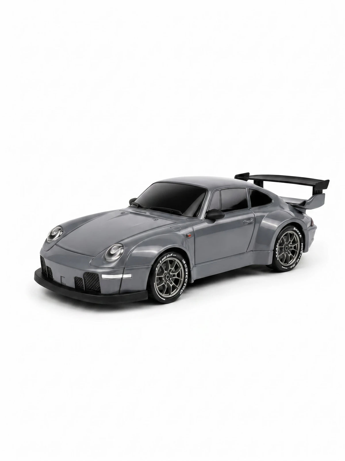 Voiture de drift radiocommandée S814 à l'échelle 1:24 - 4 roues motrices avec stabilisateur gyroscopique - Éclairage LED et deux jeux de pneus - Gris