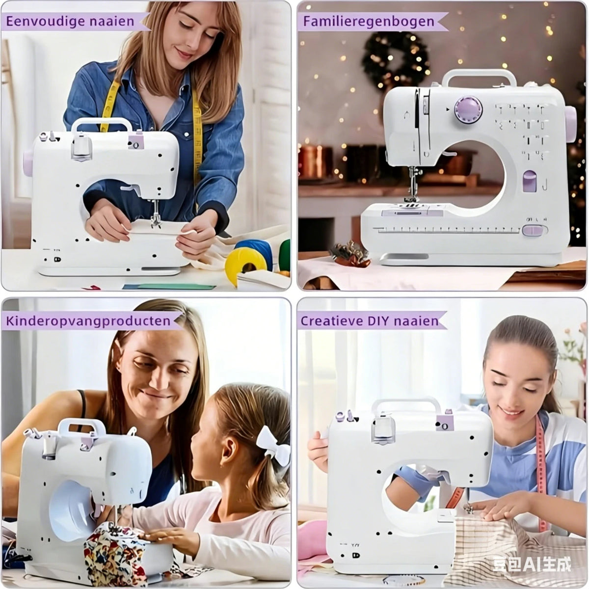 Mini-machine à coudre IAGREEA pour la maison, destinée aux débutants - petites machines à coudre avec fonction de couture en marche arrière