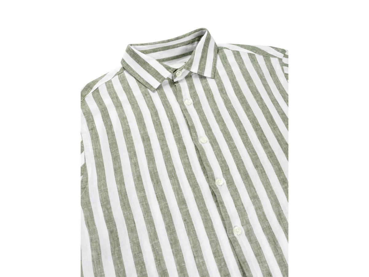 Chemise en lin Van Harper - Coupe régulière - taille M - Rayures vert feuille