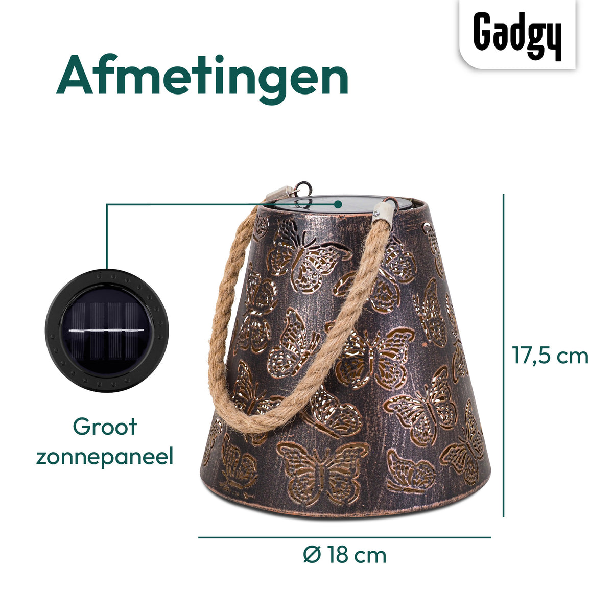 Gadgy Lampes solaires de jardin papillons - Lampes de jardin suspendues à Led pour l'extérieur - Lampe solaire d'extérieur à énergie solaire avec effets d'ombre - Lampe solaire de jardin, terrasse et balcon - Lanterne pour l'extérieur - Lanterne à énergie