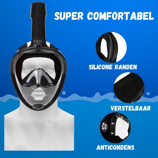 Masque de plongée Vertrex avec tuba S/M - Tuba - Masque de plongée adultes et enfants - Masque de plongée enfant - Masques de plongée avec tuba