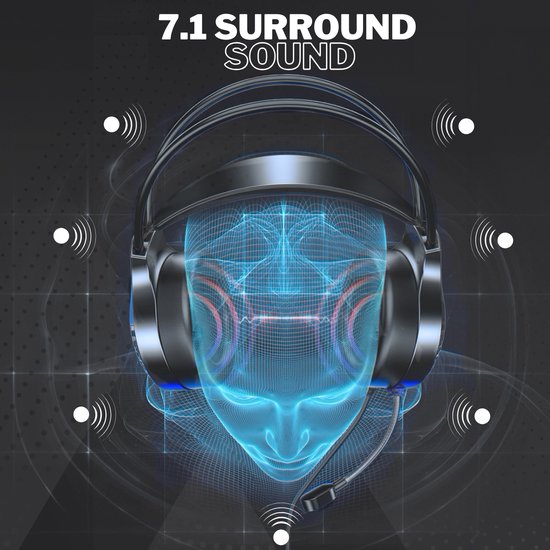 Casque de jeu VERTREX avec microphone - PC, PS5, PS4, Xbox, Nintendo Switch - son surround 7.1