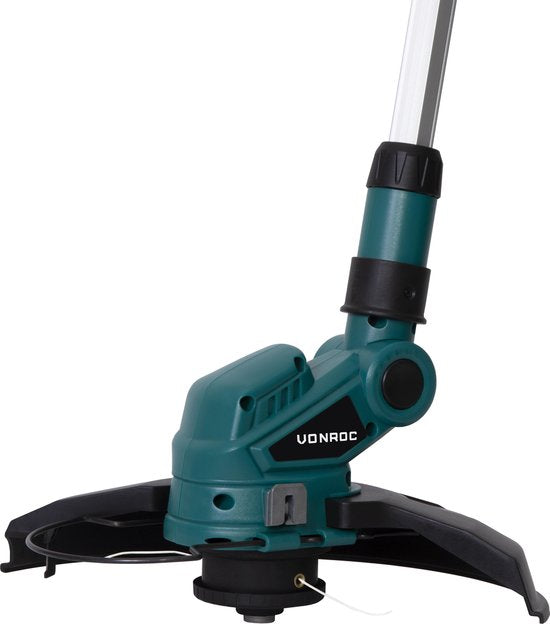 VONROC Coupe-gazon 20V - VPower 20V - 250mm - Double bobine (2x4m) - Perche télescopique - Sans batterie ni chargeur