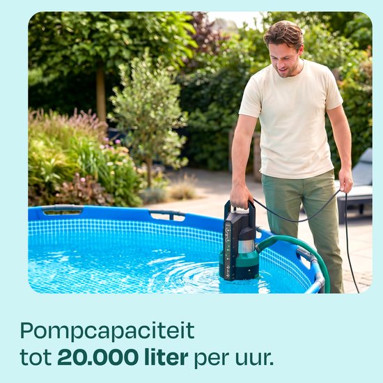 Pompe submersible VONROC - Pompe pour eaux claires et eaux usées - 850 W - 20 000 l/h - aspiration à niveau zéro - interrupteur à capteur