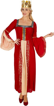 TecTake Costume de reine - femmes - XL - velours rouge avec couronne