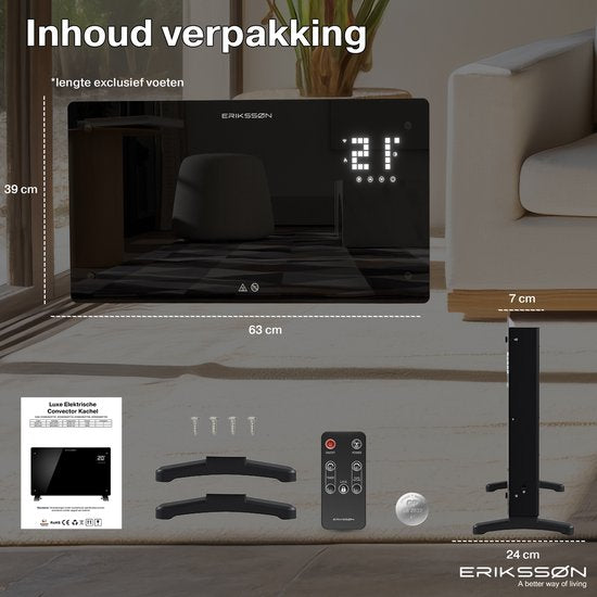 Réchaud électrique Erikssøn - 1500W - Noir