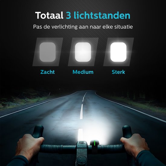 Inlustro Kit d'éclairage LED rechargeable pour vélo - Avec réduction de l'éblouissement et capteur de freinage - Éclairage pour vélo de route / cyclisme / VTT - Éclairage de vélo rouge et phare blanc - Éclairage avant Éclairage arrière Éclairage de vélo -