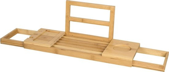 Planche de bain pour le bain - Support de bain - Extensible 50-92cm - Porte-tablette - Bambou