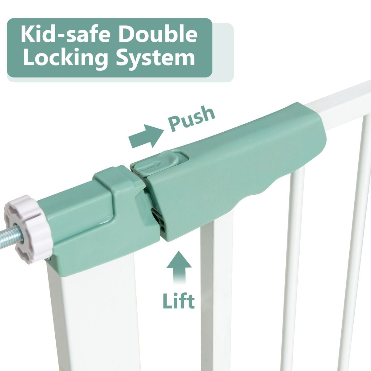 Coast Stairgate Extra High - Incl. Extenders - Pour animaux de compagnie et bébés - Vert / Blanc