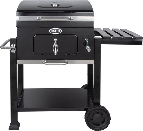 Barbecue au charbon de bois Boretti Carbone 2.0 - Grille à charbon réglable - Grilles en fonte - Noir