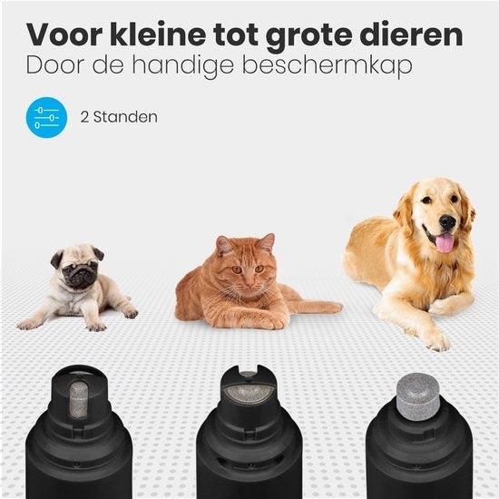 Auronic lime à ongles électrique - pour animaux - rechargeable - sans fil - tête de lime diamantée - chiens/chats - noircissement
