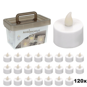 Set de bougies chauffe-plat LED - Boîte XXL de 120 bougies - piles incluses