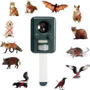 Perel Répulsif ultrasonique à énergie solaire, extérieur, répulsif contre les souris, les rats, les insectes, les chats, les martres, les oiseaux, les renards, effraie les chats, répulsif contre les martres, rechargeable par usb, jusqu'à 65m².