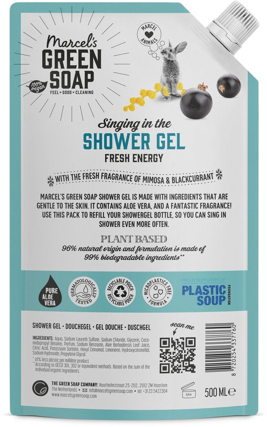 Recharge de gel douche Marcel's Green Soap Mimosa & Cassis 500 ml