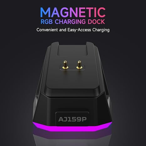 DAIDAI  AJAZZ AJ159P Souris de jeu sans fil avec station de recharge RGB – PAW3395 – 26 000 DPI – 56 g