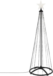 Sapin de Noël LED noir Nampook avec 154 LED, 150 cm et télécommande – Blanc chaud