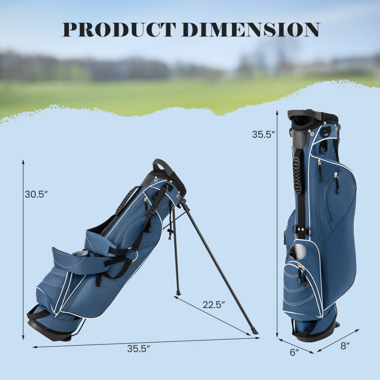 Coast Golf Stand Cart Bag - Séparateur à 4 voies - Léger avec 4 compartiments de rangement - Housse de pluie incluse - Poignées et double bandoulière - Dimensions : 36 x 32 x 112 cm - Couleur : Noir