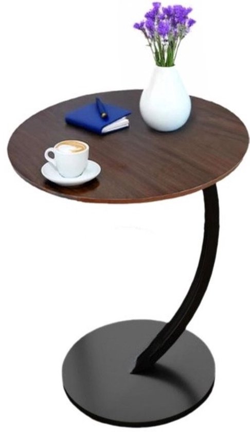 Ceruzo Side Table Brown - rond 40 cm - haut 60 cm - petite table d'appoint - C-shape - Bench Table