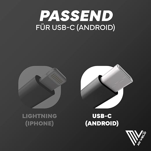Câble de recharge pour vélo électrique Mivelo compatible avec Bosch Intuvia, Kiox et Nyon (ancienne génération) - Micro-USB vers USB-C