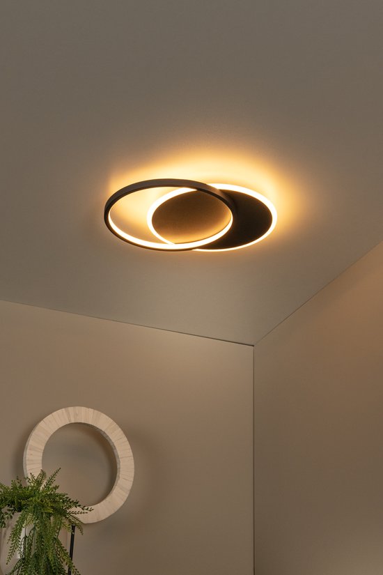 Lucide AXELLE - Plafonnier - Ø 29,5 cm - LED 3 StepDim - 1x24 W 2700 K - Noir