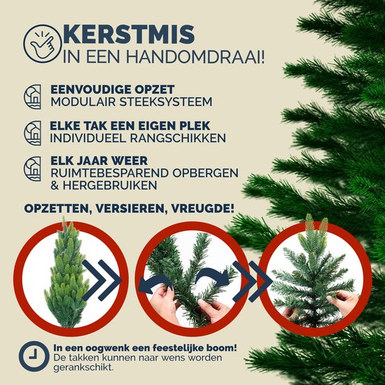 Casaria Artificial Christmas Tree - Metal Base 180cm 613 Points - Included Stand - Green