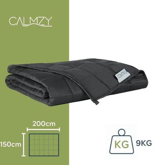 Couverture lestée Calmzy Bamboo - 9kg - 150x200cm - Gris foncé