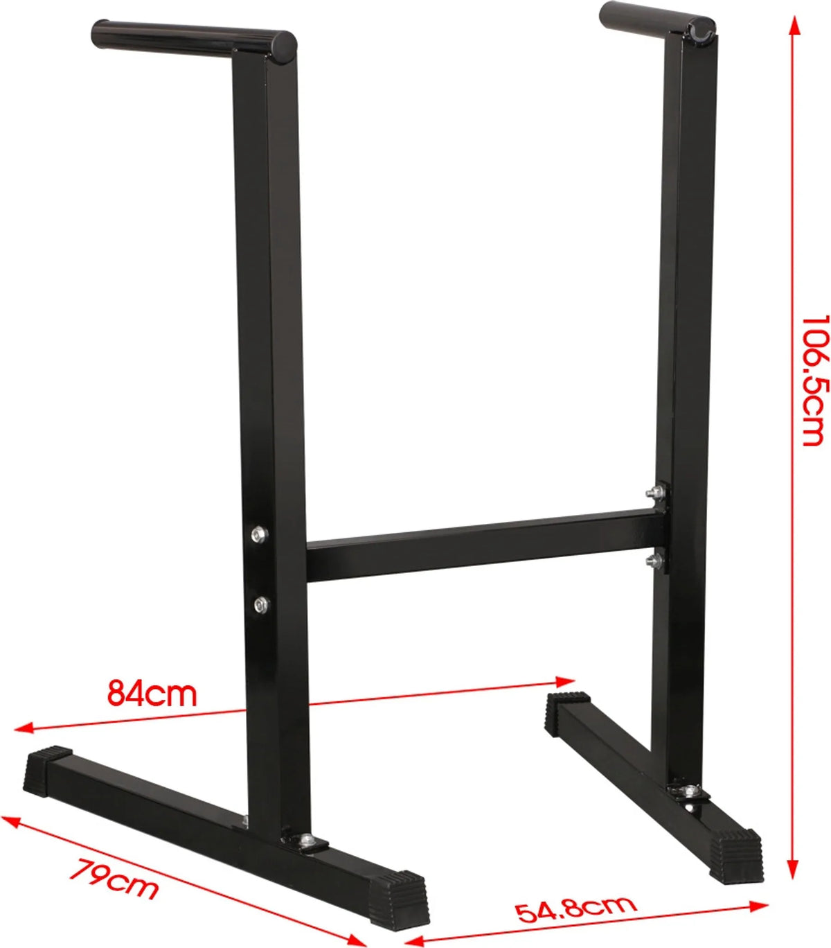 Yaheetech : barre de traction et station de dips robuste, 84 x 79 x 107 cm – Noir mat – Métal