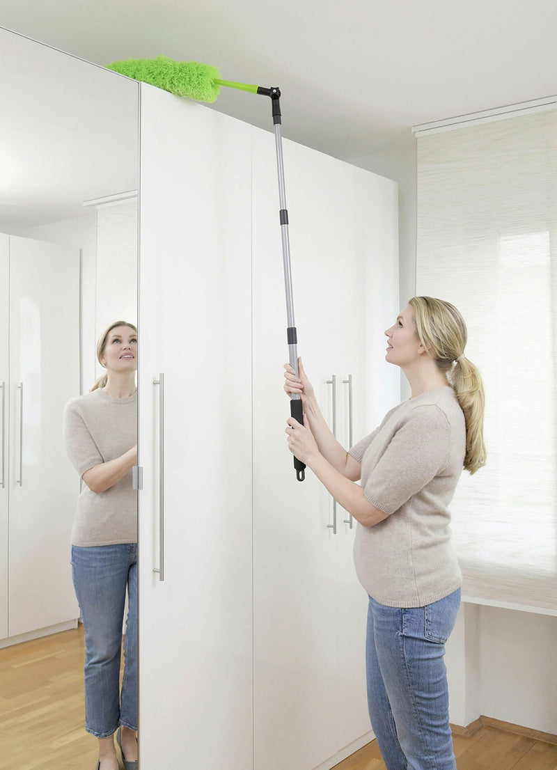 Plumeau télescopique Maximex avec articulation à 90° - 56-122 cm - Hauteur de travail jusqu'à 4 mètres
