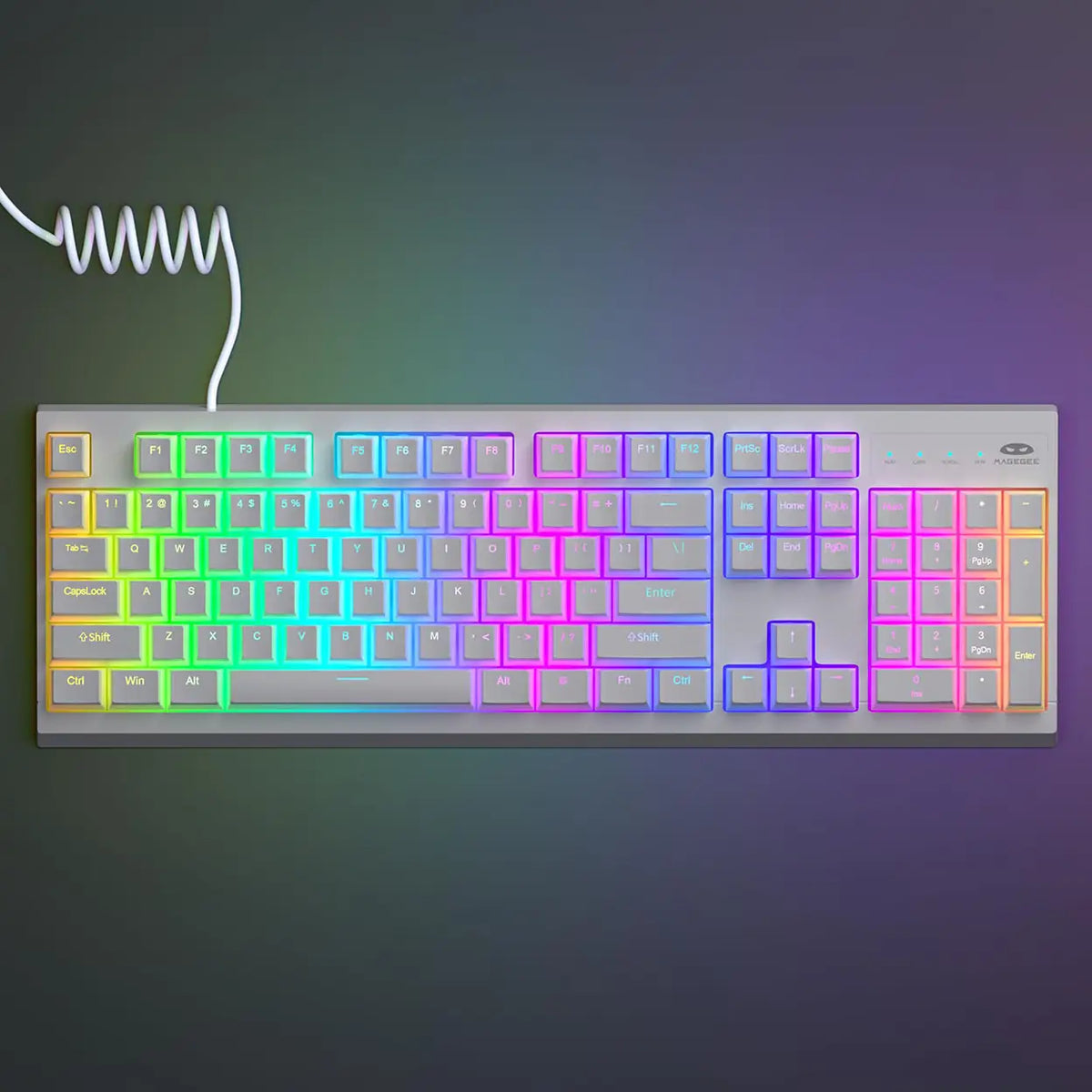 Capuchons de touches MageGee Double Shot PBT « pudding » - 130 touches - blanc