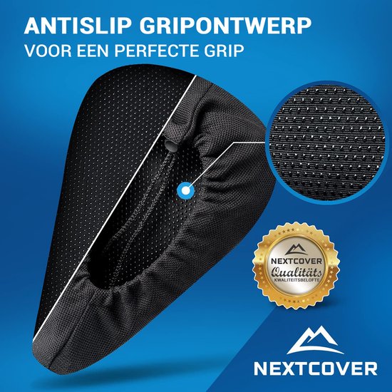 NEXTCOVER® NOUVEAU Housse de selle universelle en gel pour vélo, housse de pluie incluse [mousse à mémoire de forme] - Housse de selle imperméable avec rembourrage multicouche - Housse de selle anti-pluie pour selle de vélo, pour hommes et femmes - Fin