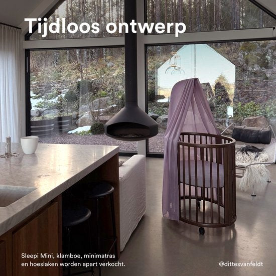 Tige Stokke Sleepi Drape Rod V3, Warm Brown - Fabriquée en hêtre massif - Compatible avec les modèles Stokke Sleepi Bed et Mini