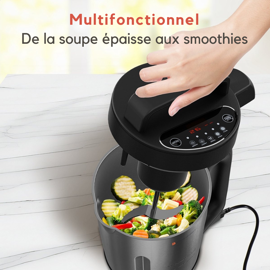 Machine à soupe KitchenBrothers  - Blender - jusqu'à 800W - 1.2L - inox/noir