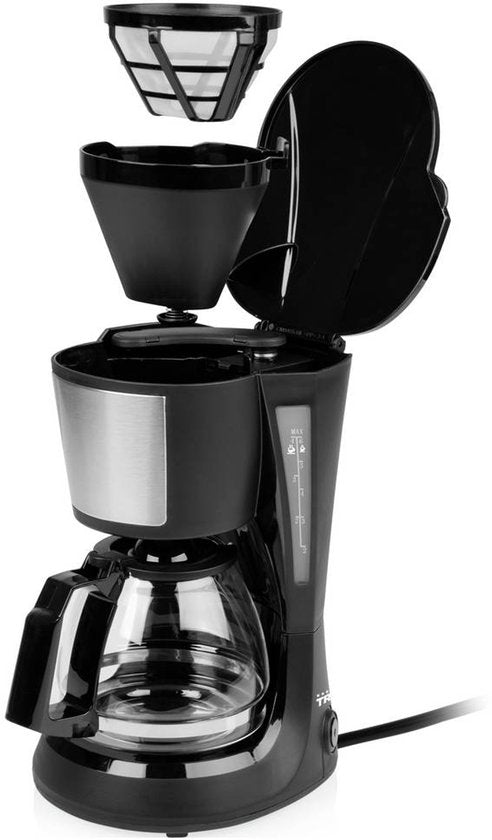 Cafetière à filtre Tristar 600 W - CM-1281 - 0,75 L, 6 tasses - Adaptée au camping - Noire