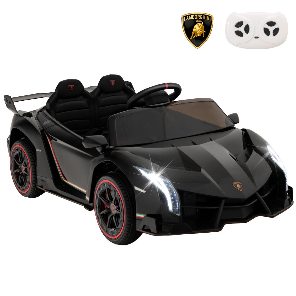 Voiture électrique pour enfants Coast Lamborghini - Batterie 12 V - Télécommande et 3 vitesses - blanche