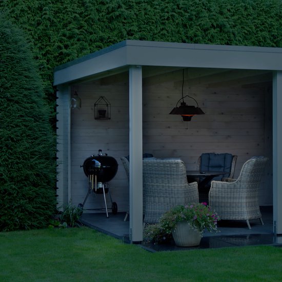 VONROC Chauffage de terrasse atmosphérique - Chauffage Ustica - Infrarouge - 1500W - Haute efficacité - Lampe en fibre de carbone