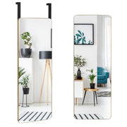 Coast Door and Wall Mirror with Bamboo Frame - Miroir moderne à suspendre pour l'entrée, le salon et la chambre - 100 x 35 cm - Naturel